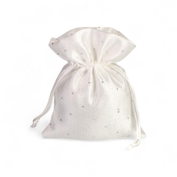 SACCHETTO BIANCO MD STRASS 10X14CM